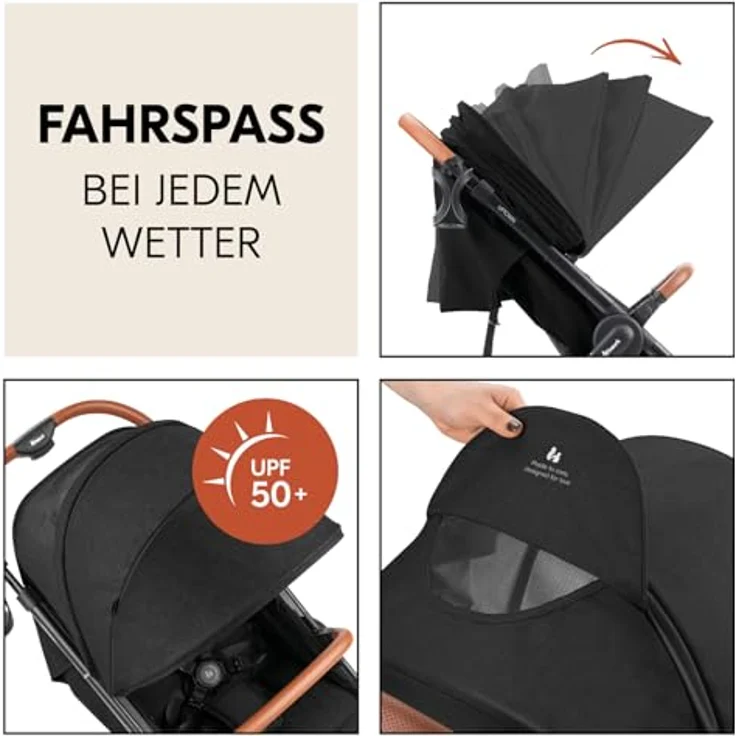 Hauck Kinder-Buggy Uptown, Black Melange, bis 22 kg belastbar – Bild 6