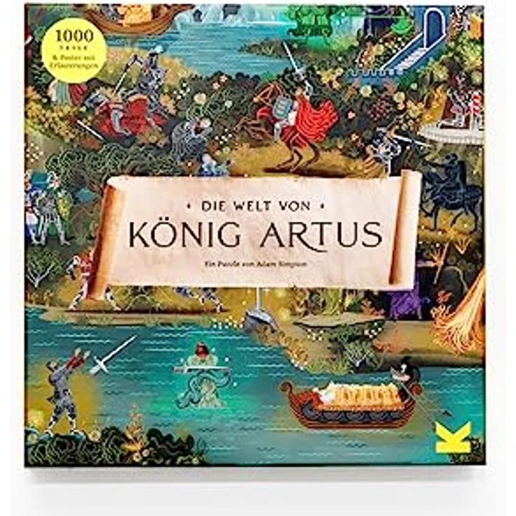 Laurence King Die Welt von König Artus, 1000 Teile-Puzzle mit A2-Poster, grün, 68 x 48,5 cm – Bild 2