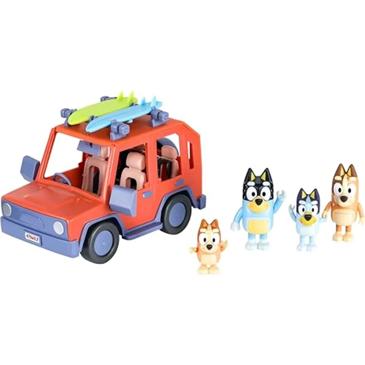BlueY Heeler-Familienwagen, Allradantrieb mit 4 Figuren (6–8 cm), 2 Surfbretter und Sticker, Amazon exklusiv – Bild 2