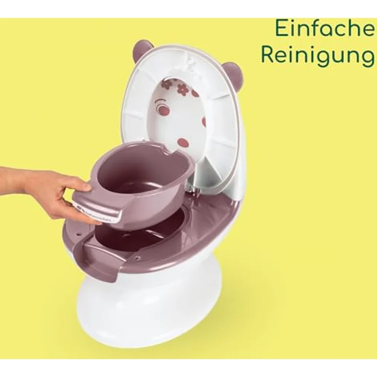 bebeconfort Mini-Toilette mit Spültaste und Spülgeräuschen, pink, rutschfester Boden und herausnehmbare Schüssel – Bild 6