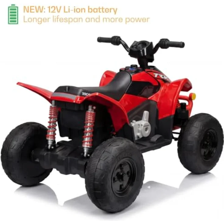 Vrooomy Honda TRX90X Elektro Kinderquad 12V, robust mit neuem Li-Ionen-Akku, für 3-6 Jahre, rot, MP3-Player, Stoßdämpfer und LED-Beleuchtung – Bild 7