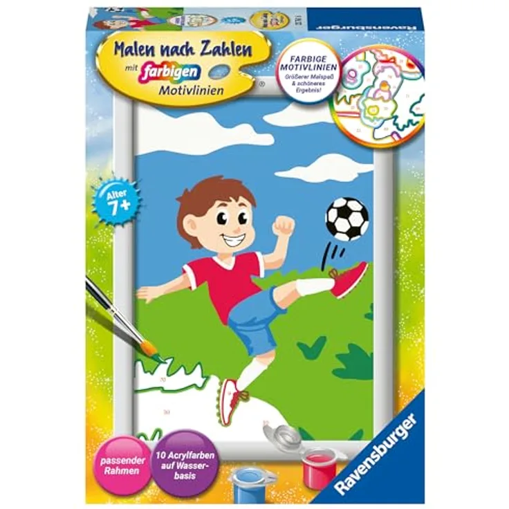 Ravensburger Malen nach Zahlen 23761 - Spaß am Fußball - Kinder ab 7 Jahren