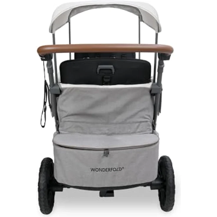 Wonderfold L4 Quad-Kinderwagen, Kompakter Bollerwagen für 4 Kinder mit seitlicher Tür, 360°-Rädern und Klappmechanismus, Grau – Bild 5