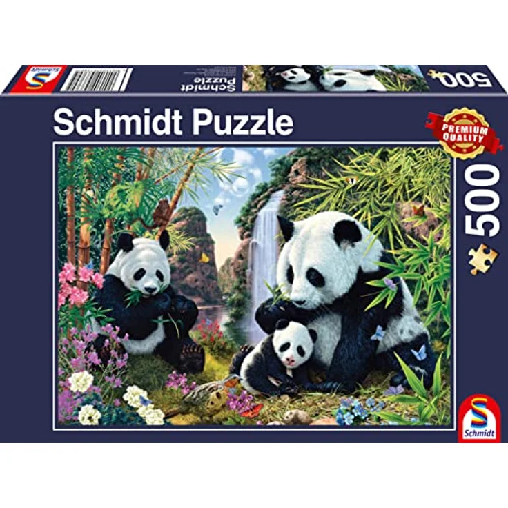 Schmidt Spiele 57380 Pandafamilie am Wasserfall, Puzzle 500 Teile – Bild 2
