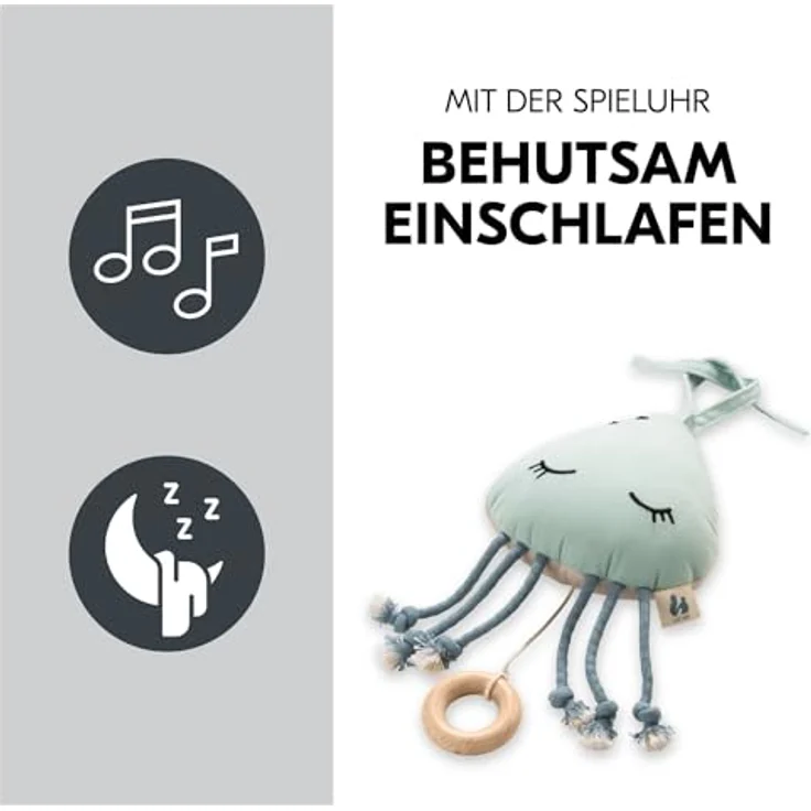 Hauck Spieluhr Cuddle N Sleep, Jellyfish Spieluhr mit mechanischem Spielwerk und waschbarer Funktion – Bild 4
