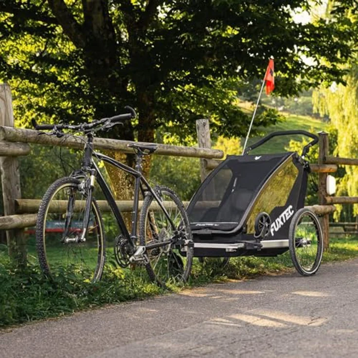 FUXTEC Fahrradkinderanhänger FX-FA1neu, Sportlicher Fahrradanhänger für bis zu zwei Kids, blau – Bild 9