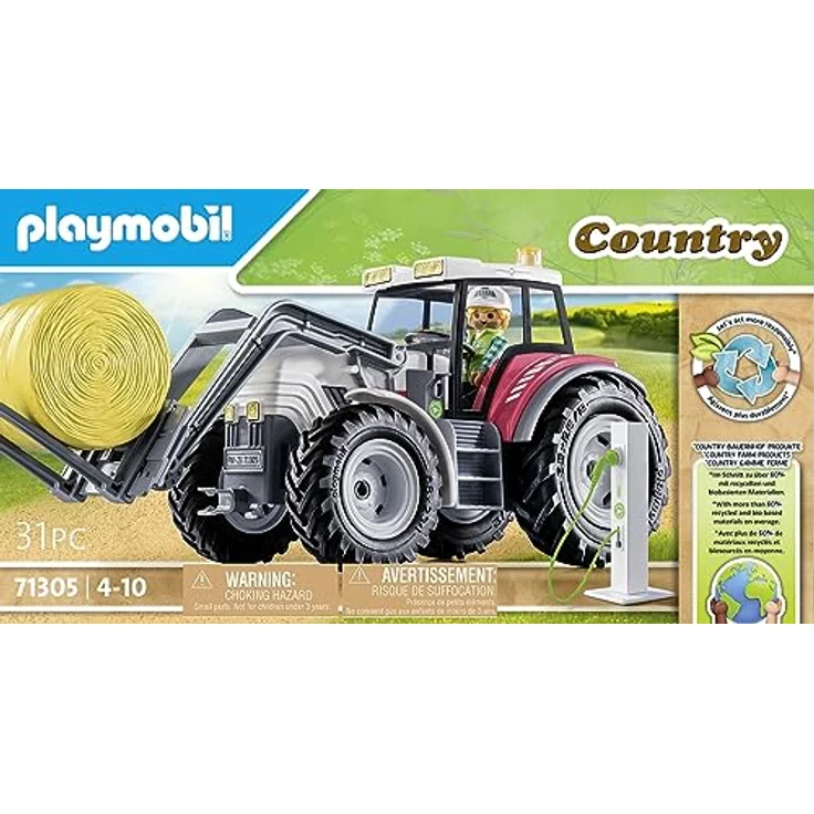 Playmobil® Großer Traktor (71305), Country Konstruktions-Spielset, (31 St), teilweise aus recyceltem Material, Made in Germany – Bild 4