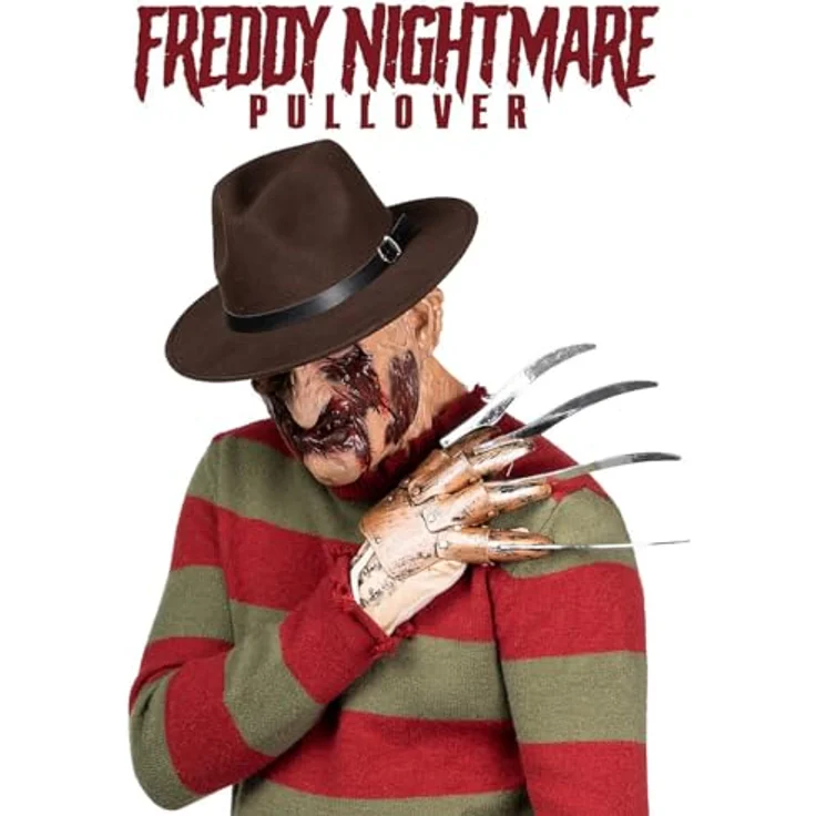 Maskworld Freddy - Nightmare Pullover Signature Edition, XXL aus hochwertigem Mischgewebe mit flauschigem Material und eingeschnittenen Bündchen für authentischen Horror-Look – Bild 5