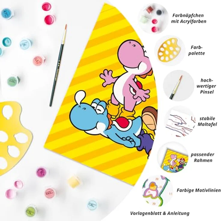 Ravensburger Malen nach Zahlen CreArt Super Mario, mit farbigen Motivlinien, inkl. 14 Acrylfarben, für Kinder ab 9 Jahren, Made in Europe – Bild 5