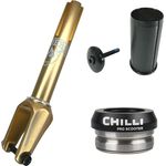 Chilli Pro Scooters Riders Stunt-Scooter Fork HIC Kit+ Headset Gold, Aluminium, 360g, für 100-120mm Wheels