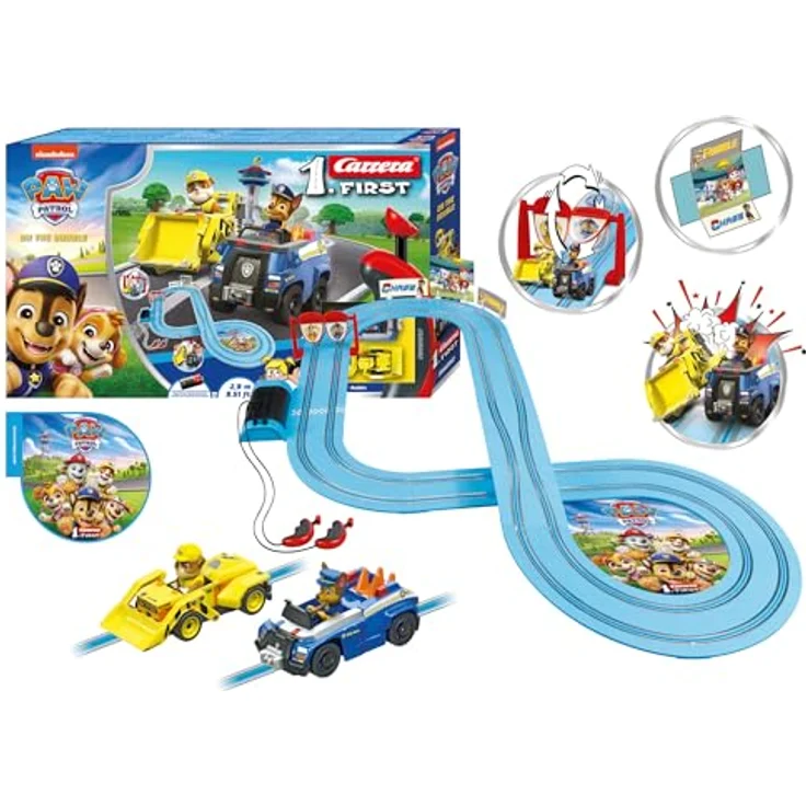 Carrera First PAW Patrol, On The Double – Spielbahn mit Chase & Rubble, Flip-Elemente und kinderfreundliche Handregler für Kinder ab 3 Jahren, batteriebetrieben – Bild 1