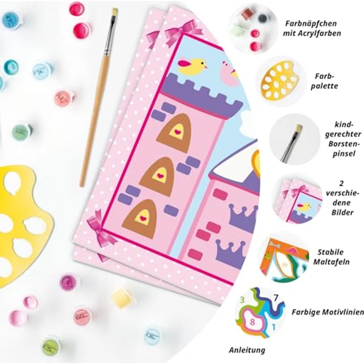 Ravensburger Malen nach Zahlen CreArt, Kleine Prinzessin, 5 fertig gemischte Acrylfarben, für Kinder von 5-7 Jahren, Made in Europe – Bild 5