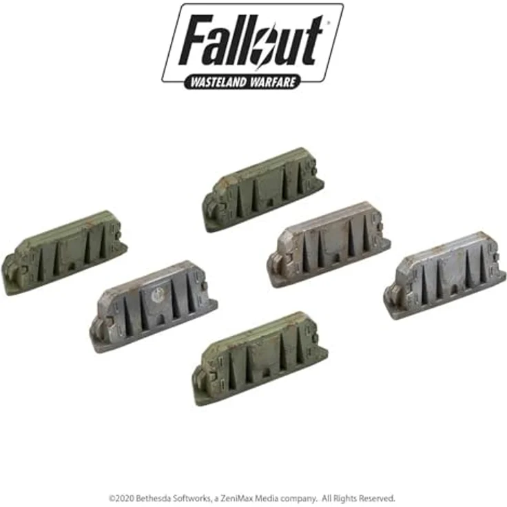 Modiphius Fallout - Wasteland Warfare - Military Barricades MUH051726, Set mit militärischen Barrikaden aus der Welt vor dem Großen Krieg – Bild 2