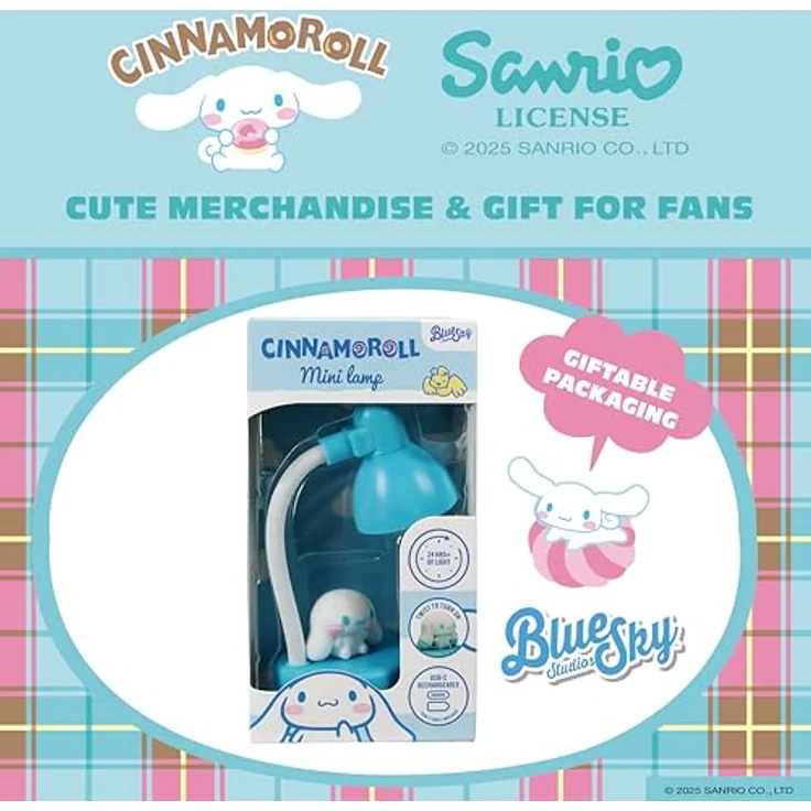Blue Sky Studios Cinnamoroll Mini Lampe, USB-C wiederaufladbar, LED Nachtlicht, Sammlerstück – Bild 6