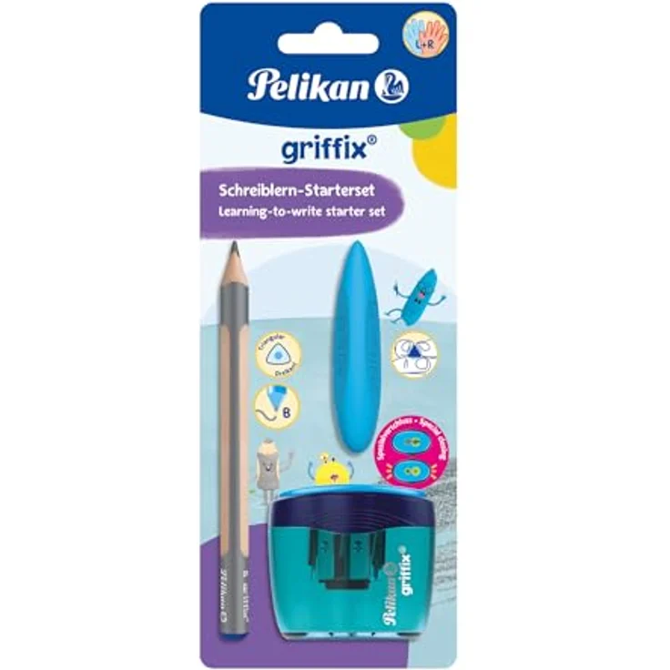 Pelikan Set griffix Starter-Schreibset mit Radierer, Anspitzer, blau 1 Stück – Bild 1