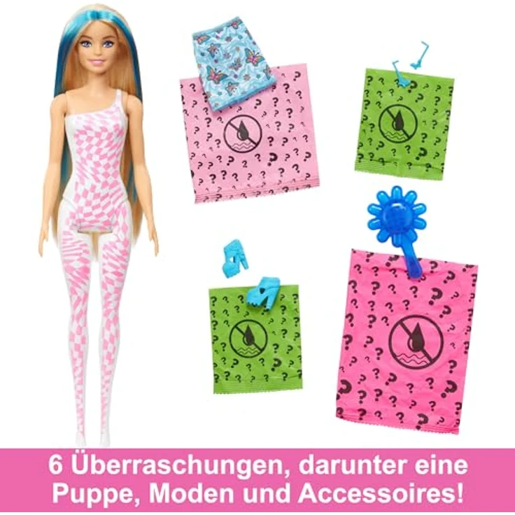Barbie Anziehpuppe Color Reveal, Rainbow Groovy, mit Farbwechsel - Preisvergleich – Bild 3