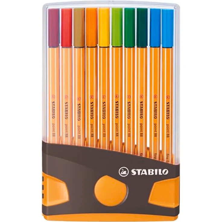 STABILO point 88 Fineliner, 20 Farben sortiert, 0,4 mm Strichbreite, wischfest, in Klappbox – Bild 2