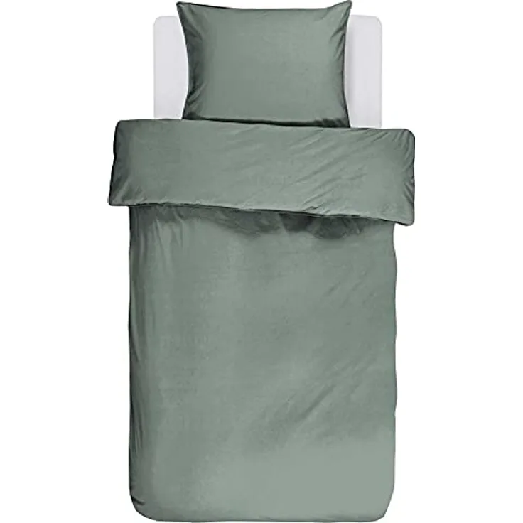 ESSENZA Bettwäsche Guy Sea Green, 135x200 + 1x 80x80 cm, 100% Baumwollrenforce