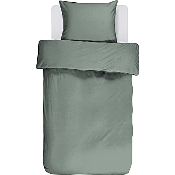 ESSENZA Bettwäsche Guy Sea Green, 135x200 + 1x 80x80 cm, 100% Baumwollrenforce – Bild 1