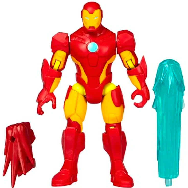 AVENGERS MixMashers Marvel Iron Mix-and-Match Action-Figur mit Captain America Powerpunch und Repulsor Blast, rot-blau – Bild 1