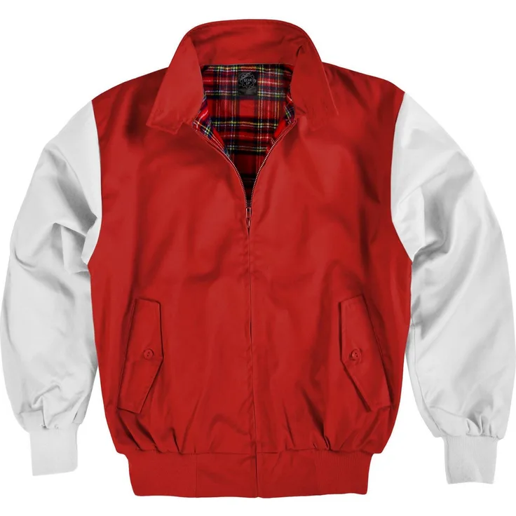 normani Blouson Herren Harrington Jacke Retro Blouson English Style mit kariertem Innenfutter Karofutter, schwarz