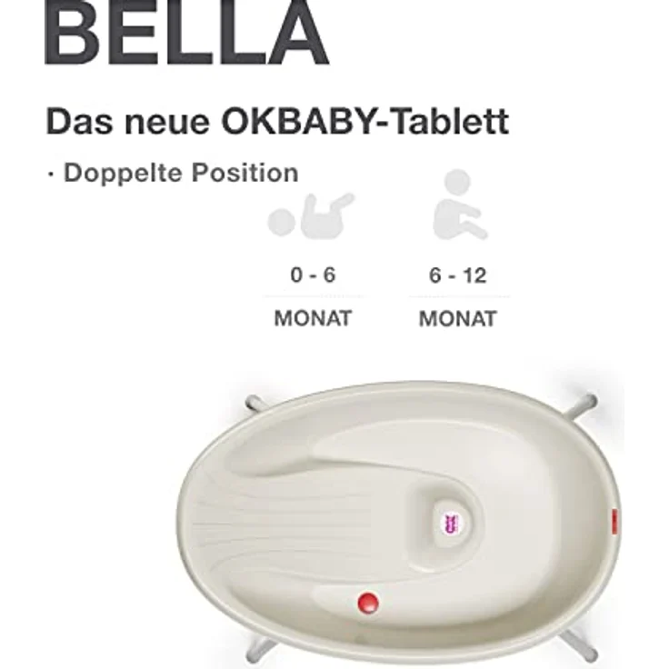 OKBABY Bella Kit mit Halterung, gemütliche Badewanne für Neugeborene und Babys von 0-12 Monate - Weiss, 39251600 – Bild 3