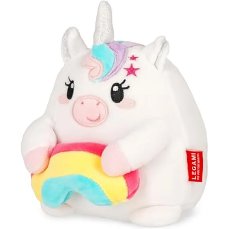 Legami Super Soft Plush Mini Unicorn, personalisierbare Plüschfigur mit ID Karte, 14x15x12 cm, Weiß – Bild 2
