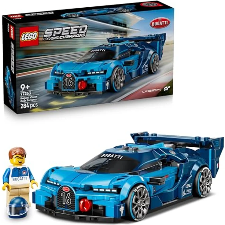 LEGO Speed Champions Bugatti Vision Gran Turismo, Modellbau mit sammelbarer Minifigur, für Jungen ab 9 Jahren und Motorsportfans - 77253 – Bild 1