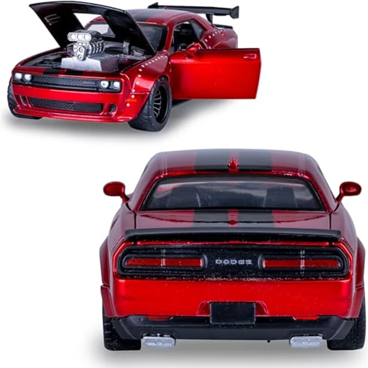 JAMARA Dodge Challenger SRT Jailbreak Diecast 1:36, Modellauto mit Tuning-Kit und manuell öffnenden Türen, Geschenkidee für Kinder – Bild 5