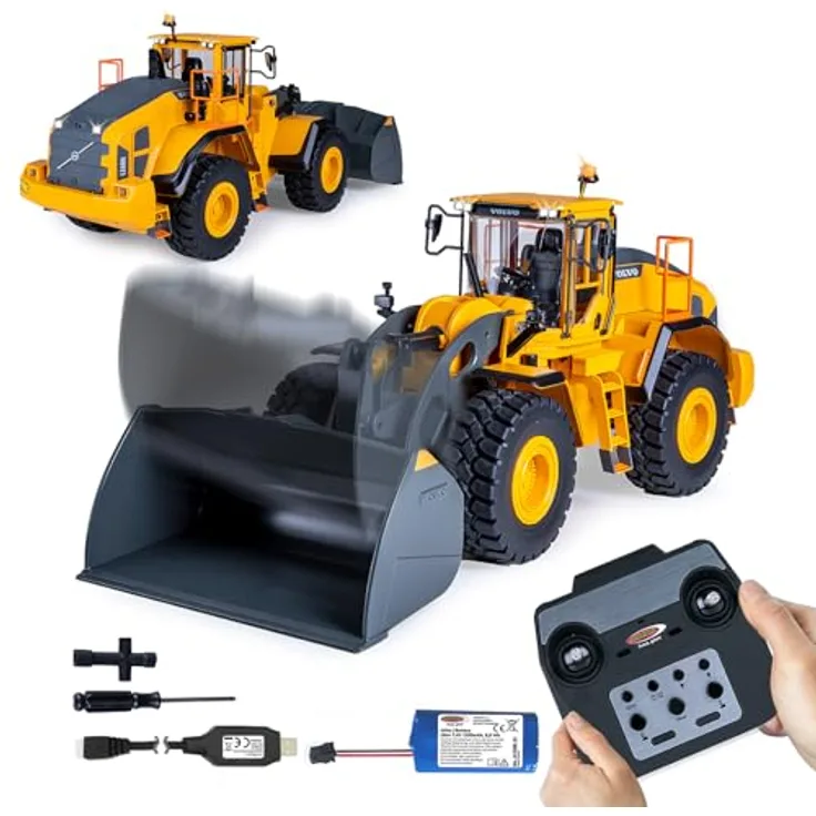 Orange Radlader Volvo L260H, Metal Modell 1:14 mit 2,4GHz Fernsteuerung, 1200 mAh Akku