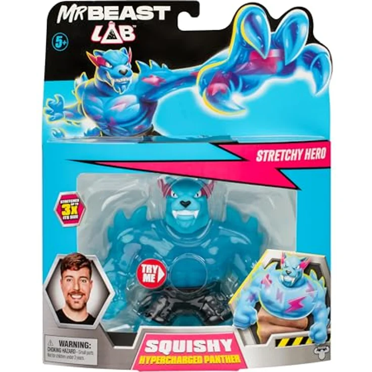 Moose Toys Mr. Beast Lab Goo Jit Zu Actionfigur, Dehnbare Hypercharged Panther, 11 cm – Bild 2