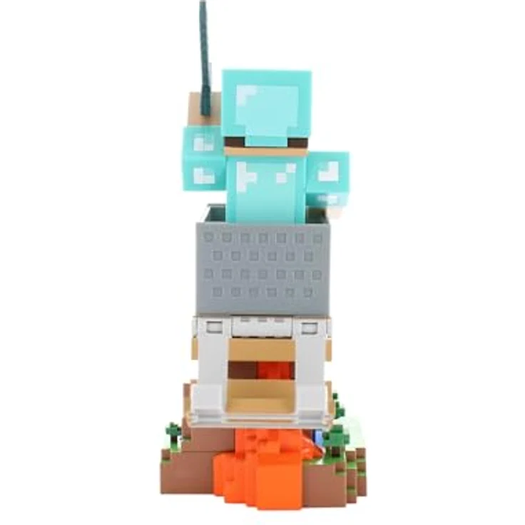 Cableguys Minecraft Gaming-Figur Steve in Diamantrüstung, Halter für Controller oder Smartphone mit USB-Kabel, 20 cm, offizielles Exquisite Gaming Produkt – Bild 3