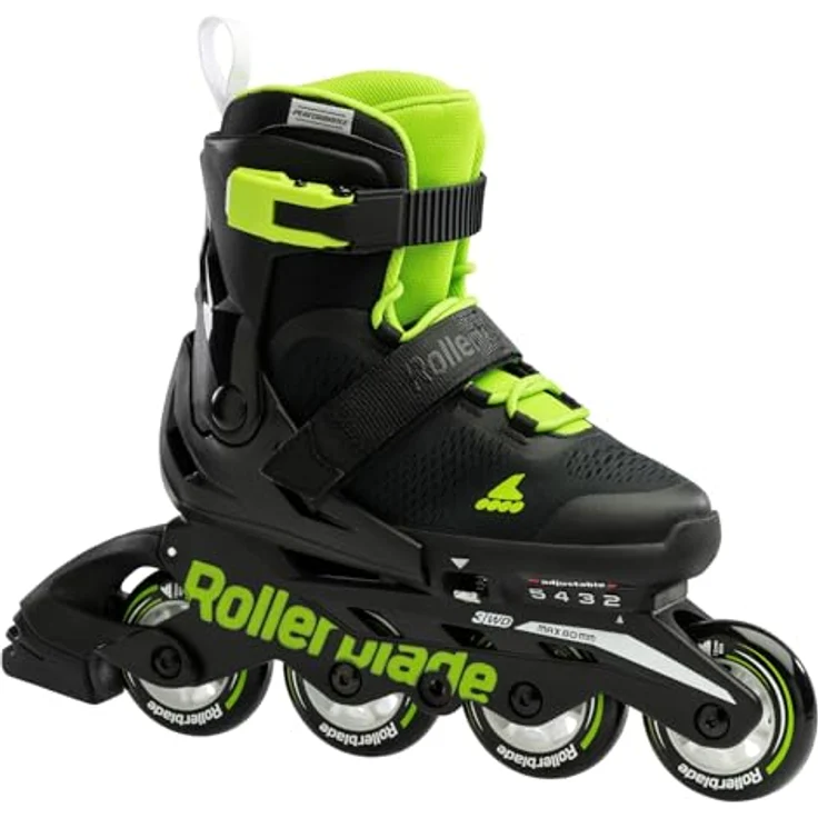 Rollerblade Microblade Inline Skates Nero/Verde 17.5, Bequeme Passform mit einfachem Verschlusssystem – Bild 1