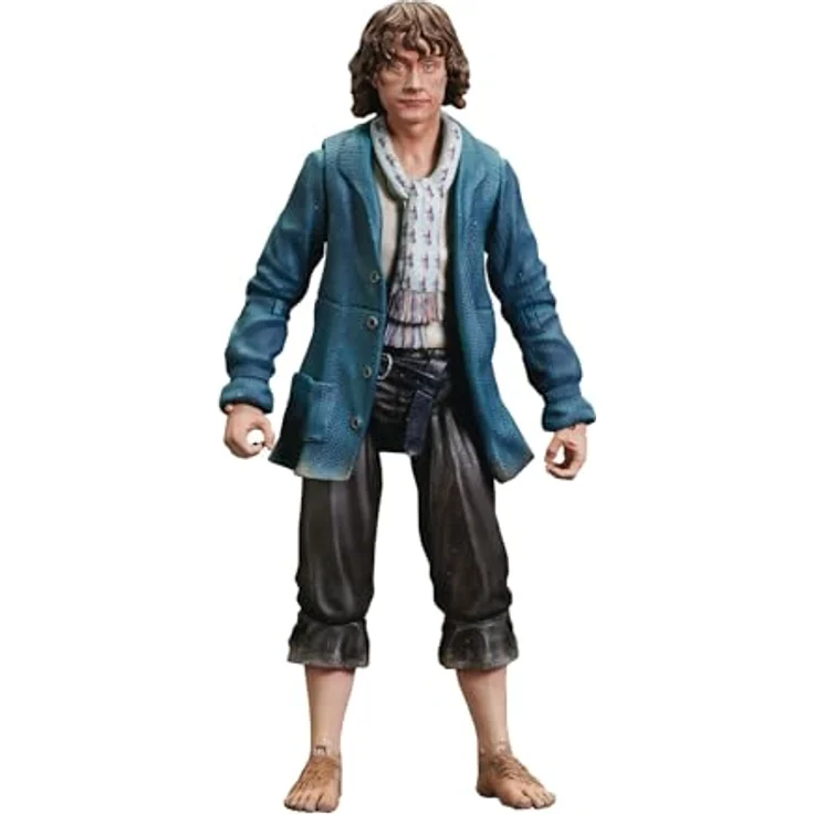 Diamond Select Der Herr Der Ringe Deluxe Pippin-Figur, 10 cm Actionfigur mit Diorama-Base, blau – Bild 1