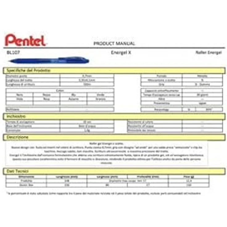 Pentel EnerGel X BL107-BX Gel-Tintenroller, rot, 0,7 mm Strichstärke, Druckmechanik, nachfüllbar – Bild 3