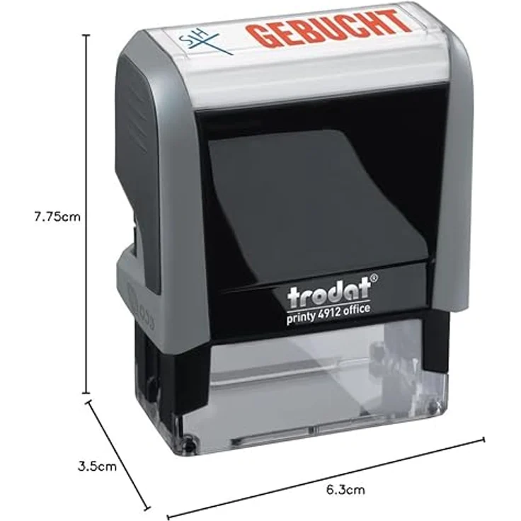 TRODAT Stempel Printy Office Printy 4912 Gebucht, selbstfärbend, dokumentenecht, blau/rot – Bild 10