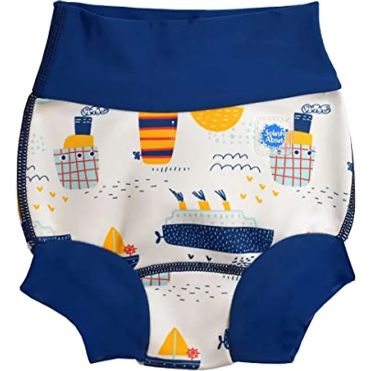 Splash About Baby-Mädchen Happy Schwimmwindel and Toddler Swim Nappy, Tug Boats, 12-24 Monate – Bild 1