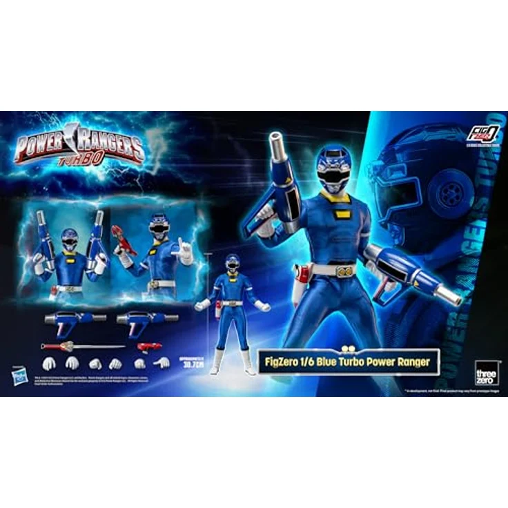 THREEZERO Power Rangers Turbo FigZero Actionfigur 1/6 Blue Turbo Power Ranger, 30 cm, mit austauschbaren Teilen und Zubehör – Bild 5