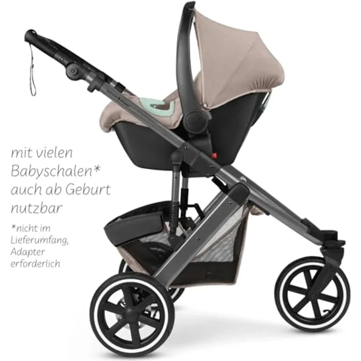 ABC Design Sportbuggy Salsa 5 Run, Kinderwagen mit Luftreifen und 5-Punkt-Gurtsystem, Camel – Bild 5
