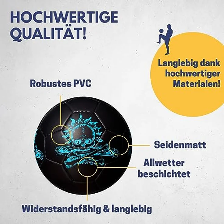 BEST SPORTING Glow In The Dark Fußball Größe 5 für Kinder & Erwachsene, PVC Leuchtball mit Phosphoreszenz-Effekt, Fußball-Kinder – Bild 3