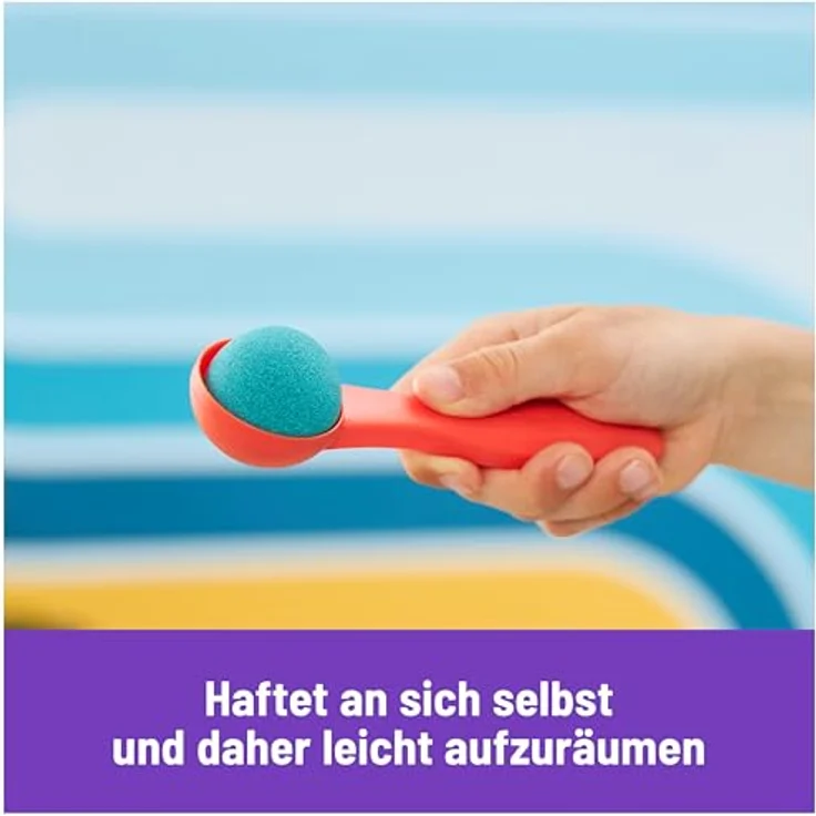 Spin Master Kinetic Sand Spielset Mold n' Flow, 2 Farben (Rot & Türkis) mit 3 Werkzeugen zum Formen und Gestalten – Bild 3
