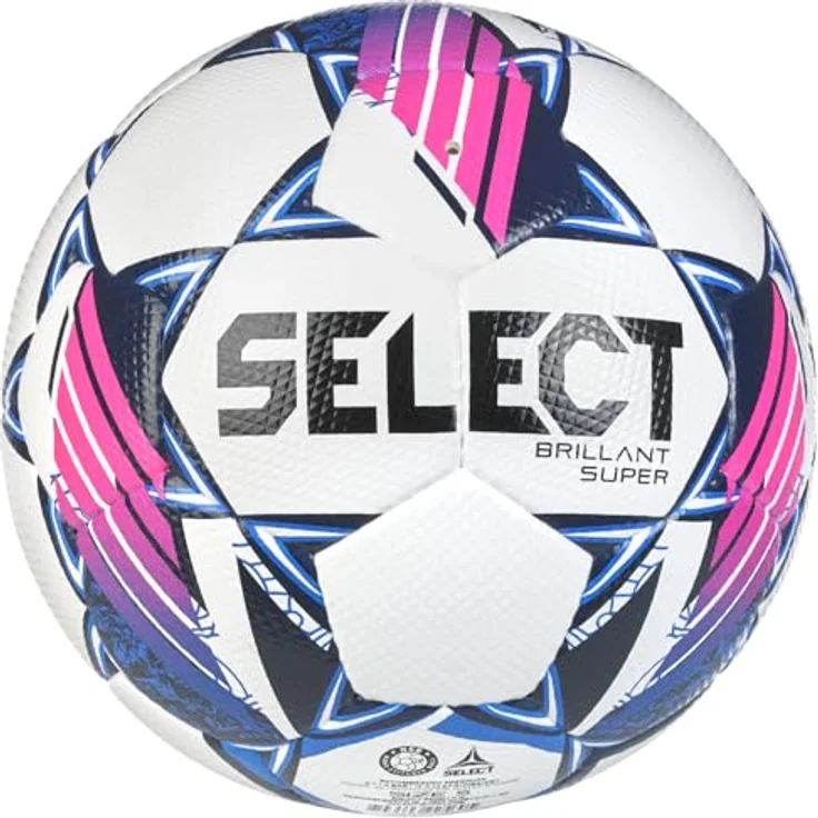 Select Brillant Super FIFA Quality Pro V24 Fußball, Unisex, Größe 5, TPU, Weiß/Blau/Rosa – Bild 1