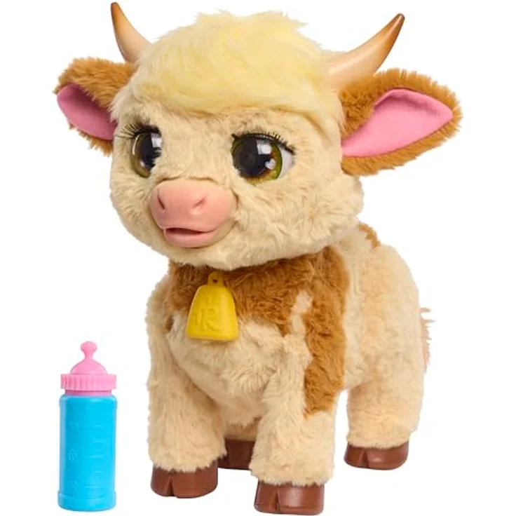 Just Play FurReal Maggie The Feed & Follow Cow, interaktives Funktionsplüsch-Spielzeug mit Fütterungs- und Folgemodus – Bild 1