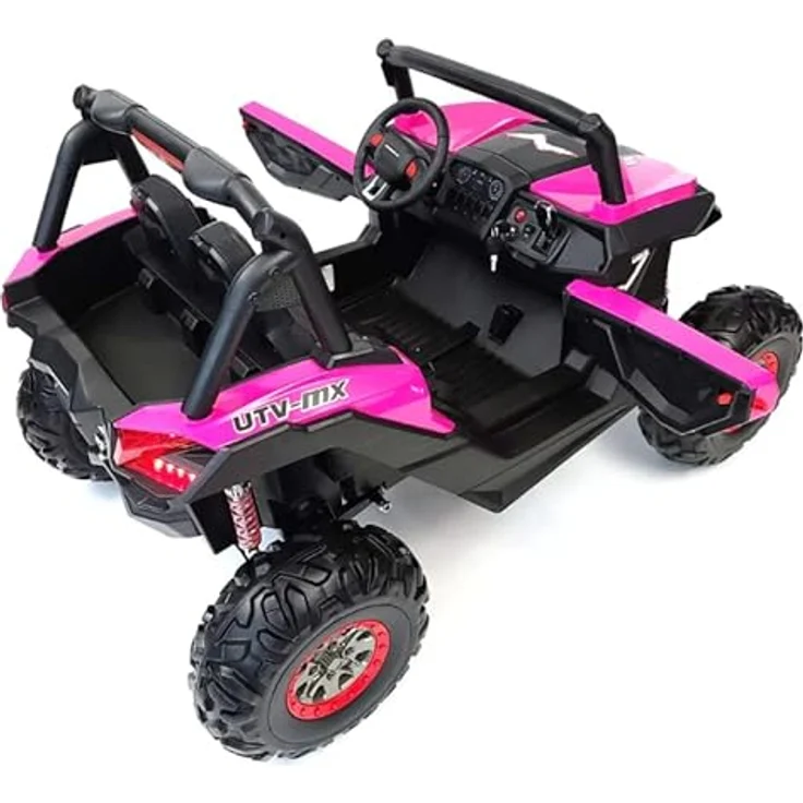 FINOOS Elektroauto für Kinder UTV-MX Buggy 24V, 2 Sitzer, 4x4 Allrad, 2x12V Batterie (Rosa) – Bild 4