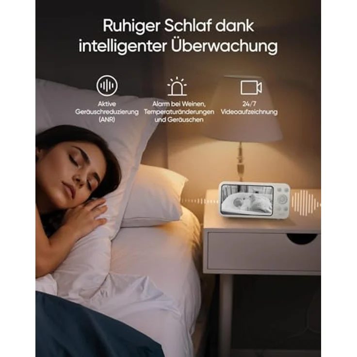 eufy Babyphone mit Kamera E20, Hybrid-Verbindung und Akku, 2K HD, Ultraklare Nachtsicht, 4× Zoom, mobile Kamera mit smarten Alarmen – Bild 4