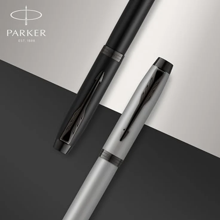 Parker Pen IM Black Lacquer C.C., Schreibstift mit stabiler Edelstahlfeder, Schwarz – Bild 8