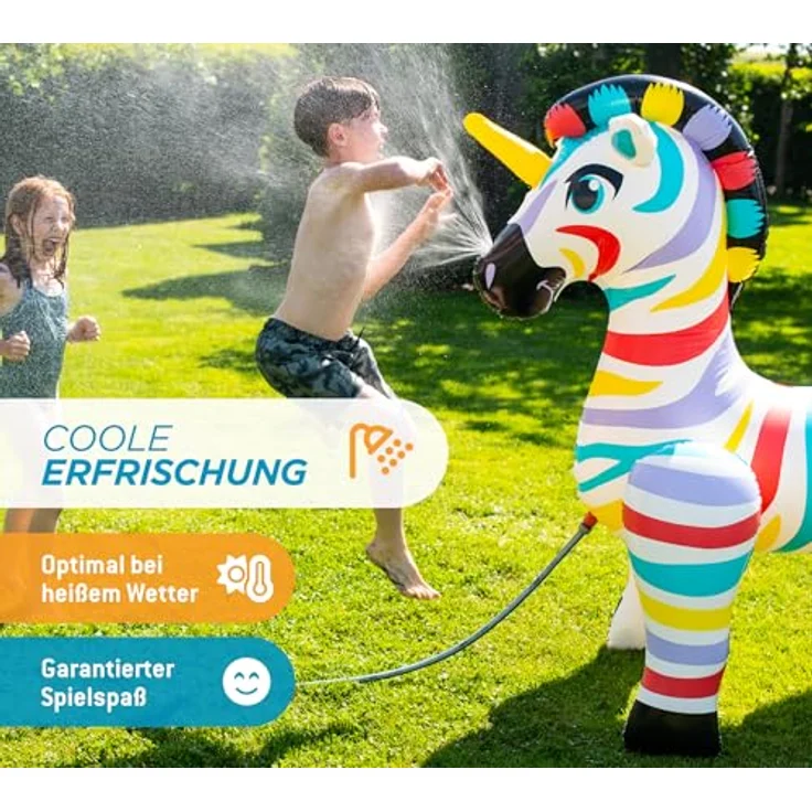 Summer Waves Aufblasbares Zebra-Einhorn Sprinkler 1. 57 m x 94 cm x 1. 57 m – Bild 4