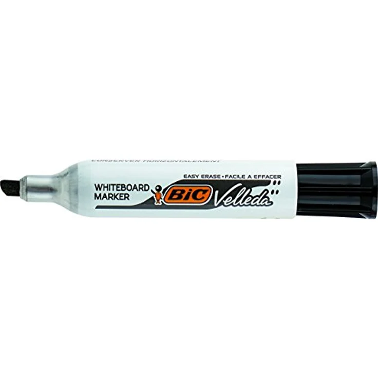 BIC Velleda 1781 Whiteboard Marker, 4er Pack mit Keilspitze, abwischbar, Aluminium-Gehäuse, schwarz, blau, rot, grün – Bild 2