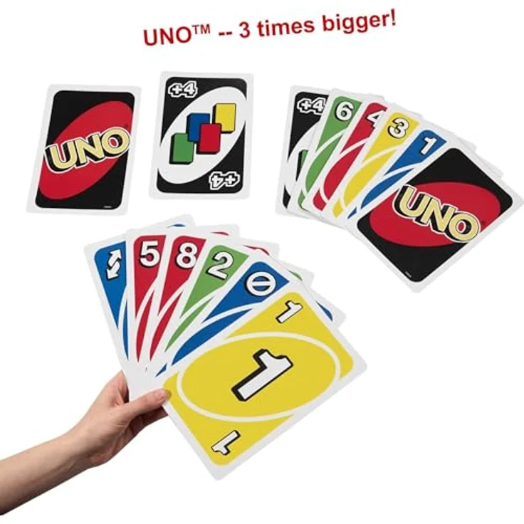 Mattel Games UNO: Classic Giant UNO, Tischspiel mit extra großen Karten – Bild 3