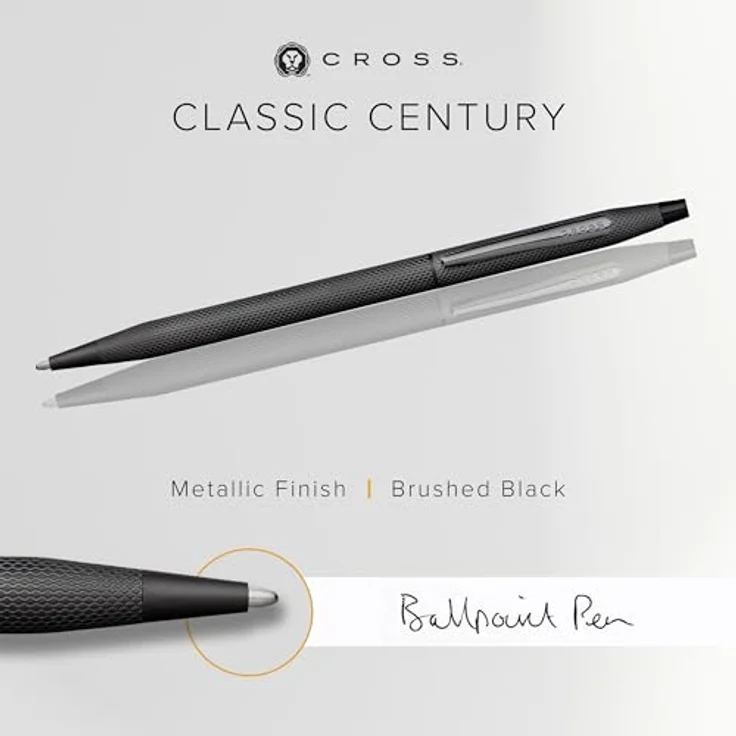 Cross Classic Century, Drehkugelschreiber mit Diamantmuster, schwarz, in Geschenkbox, dokumentenechte Mine – Bild 3